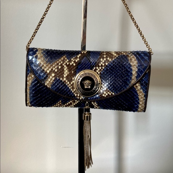 Versace Handbags - Gianni Versace Snakeskin Wallet on Chain